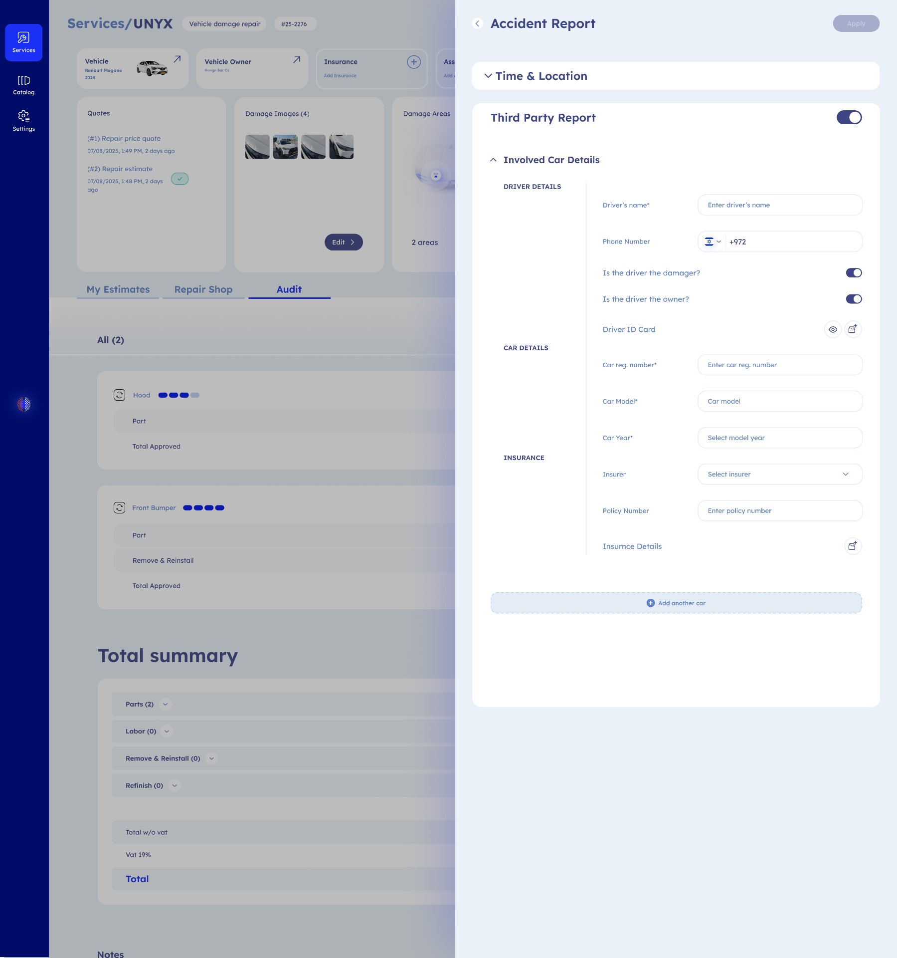 Third‑Party Report · Involved parties (max 2) and preview — everything captured, nothing duplicated.
