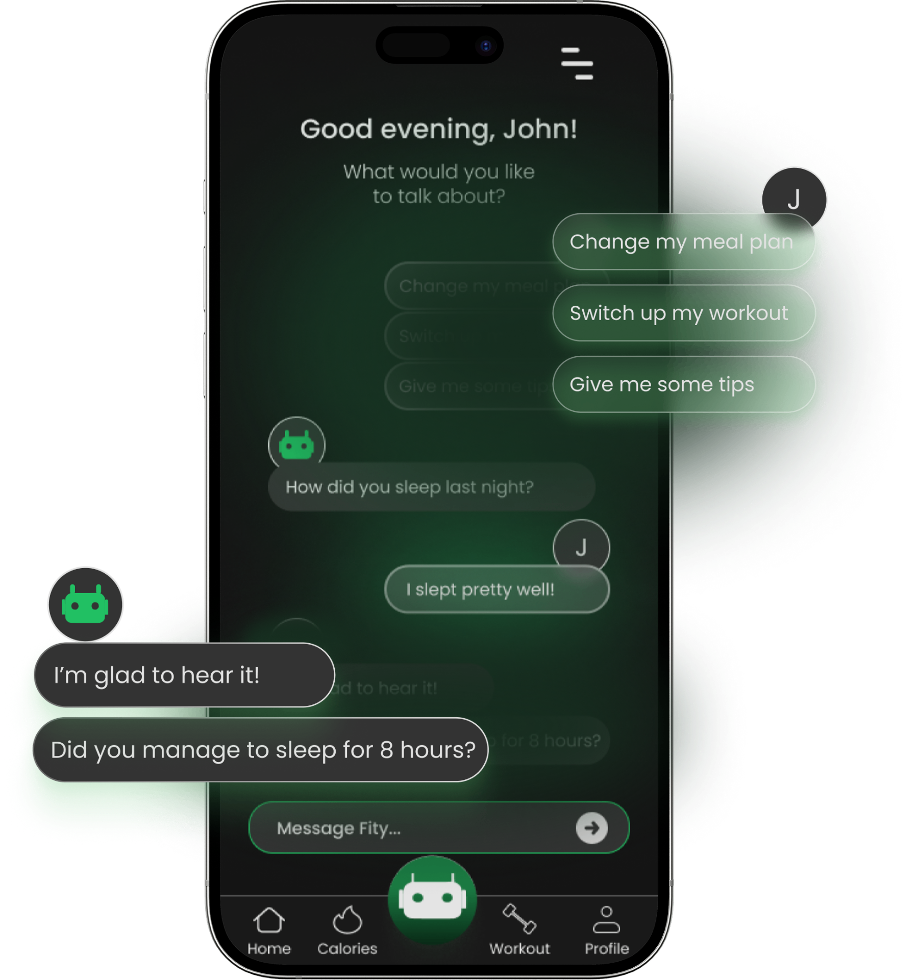 Chat with Fity — your coach is always one message away