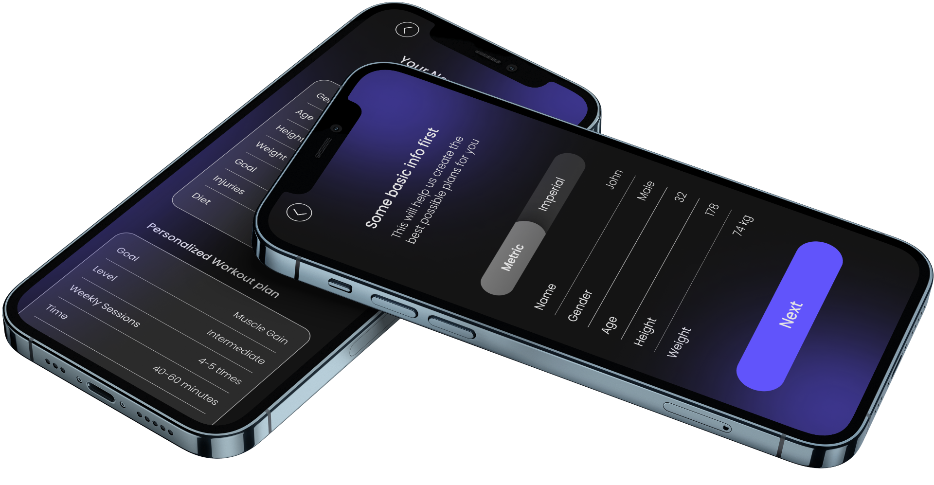 Onboarding — a few quick answers, a plan tailored to you